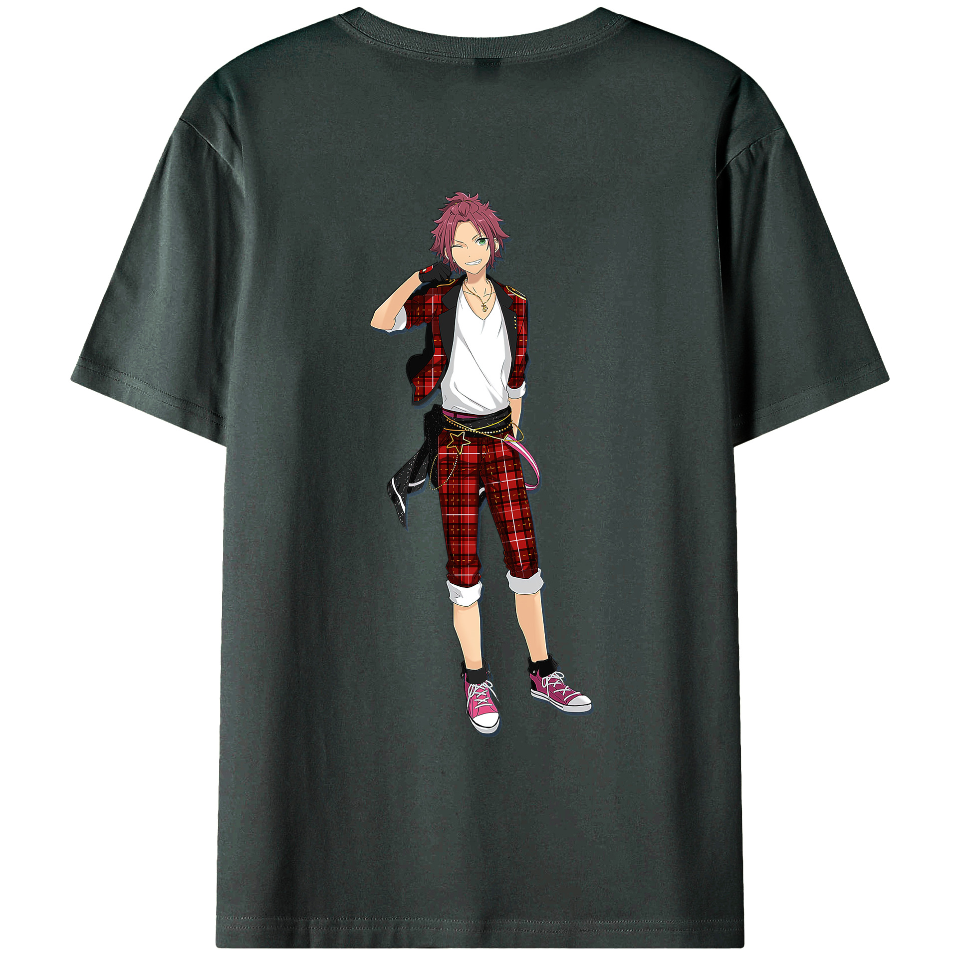 （画像用） あんさんぶるスターズ! Ensemble Stars 綿100％ メンズ半袖Tシャツ（バックプリント） 通気性